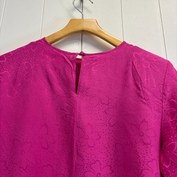 Laura & Jayne Silk Collection Womens Jacquard Corpcore Career Silk Top Size S - Picture 7 of 7